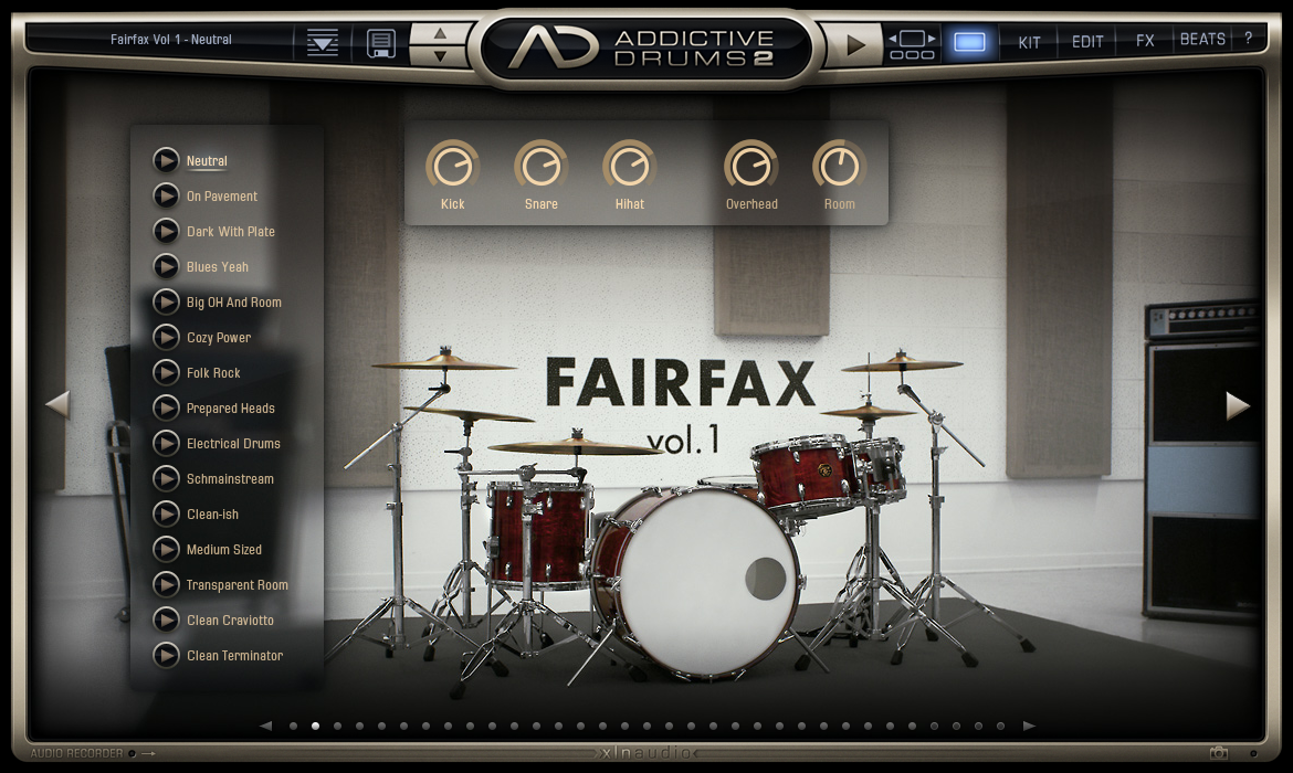Addictive Drums 2 - Kit Main View (Fairfax Vol. 1 AdPak)