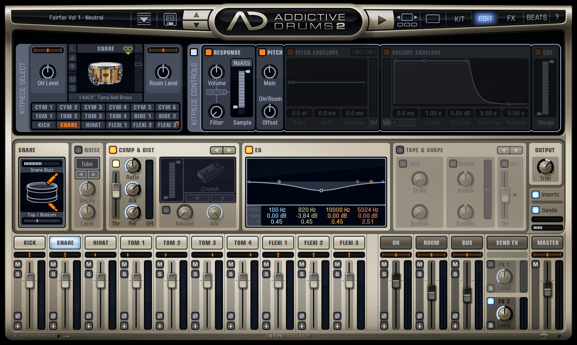 Addictive Drums 2 - Kit Piece Edit View