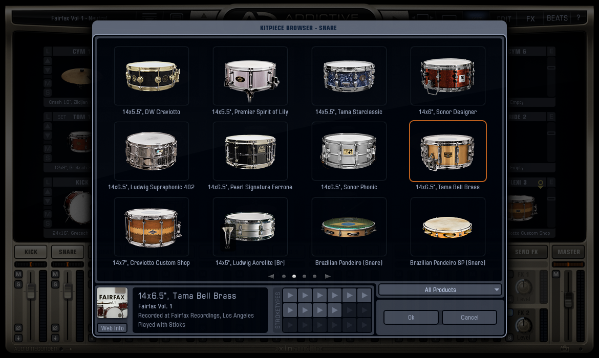 Addictive Drums 2 - Kitpiece Browser