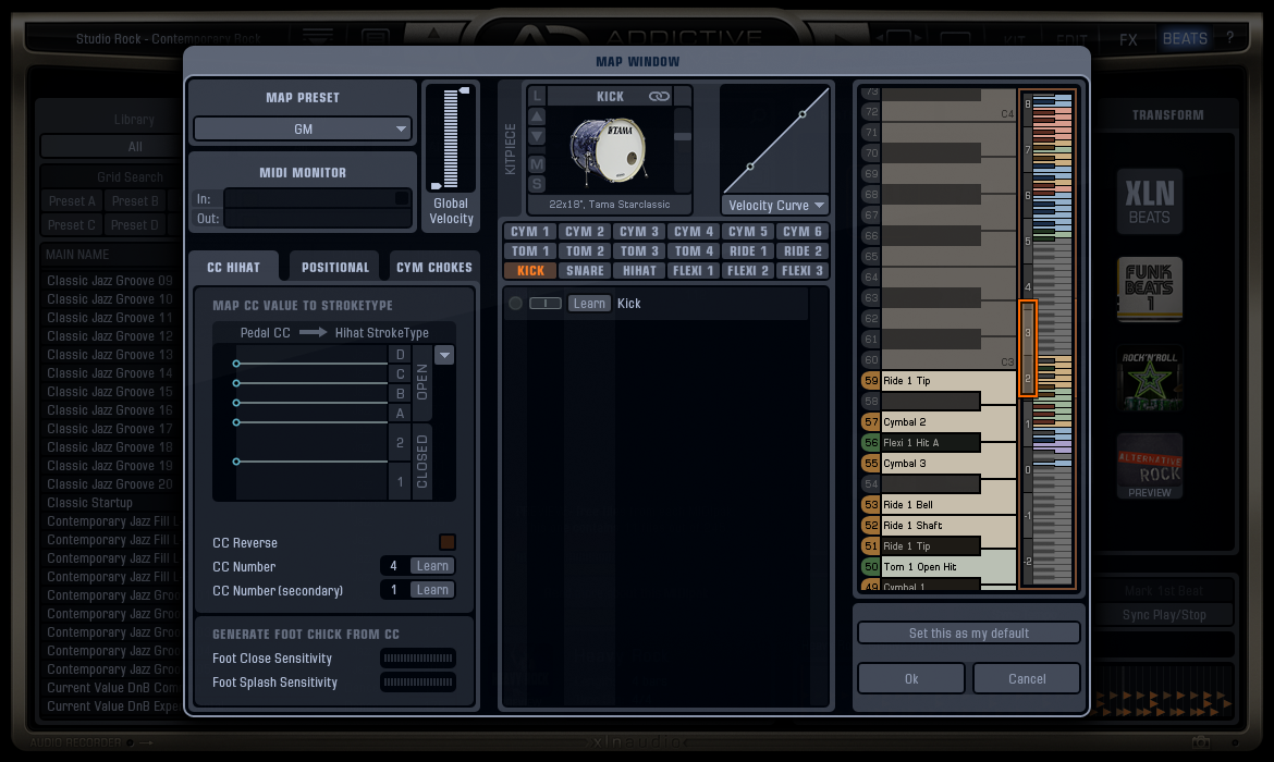 Addictive Drums 2 - Mapping Window