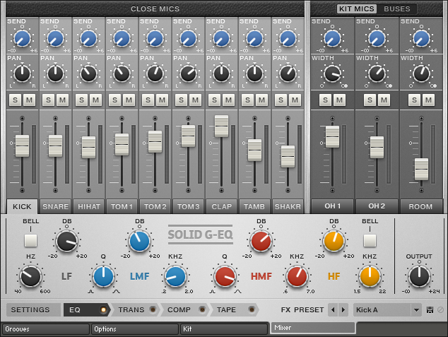 NI Abbey Road Drummer - Mixer Page